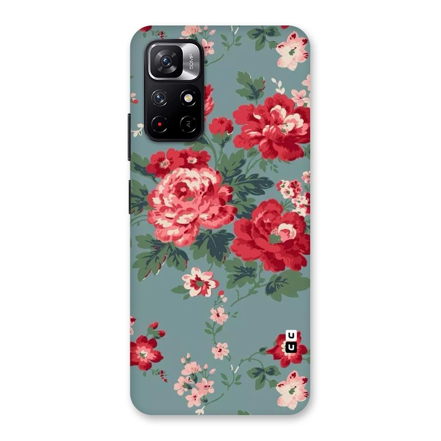 Aesthetic Floral Red Back Case for Redmi Note 11T 5G