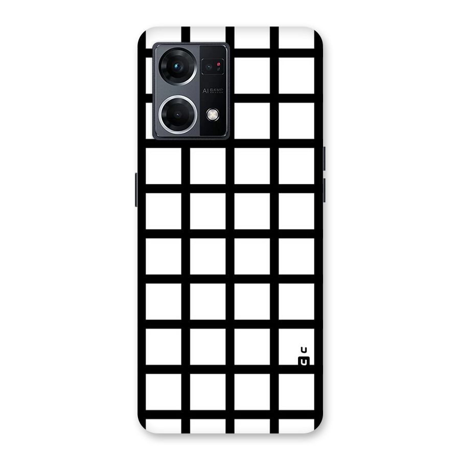 Aesthetic Grid Lines Glass Back Case for Oppo F21 Pro 5G