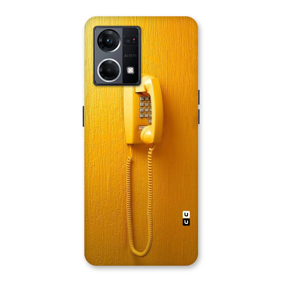 Aesthetic Yellow Telephone Glass Back Case for Oppo F21 Pro 5G