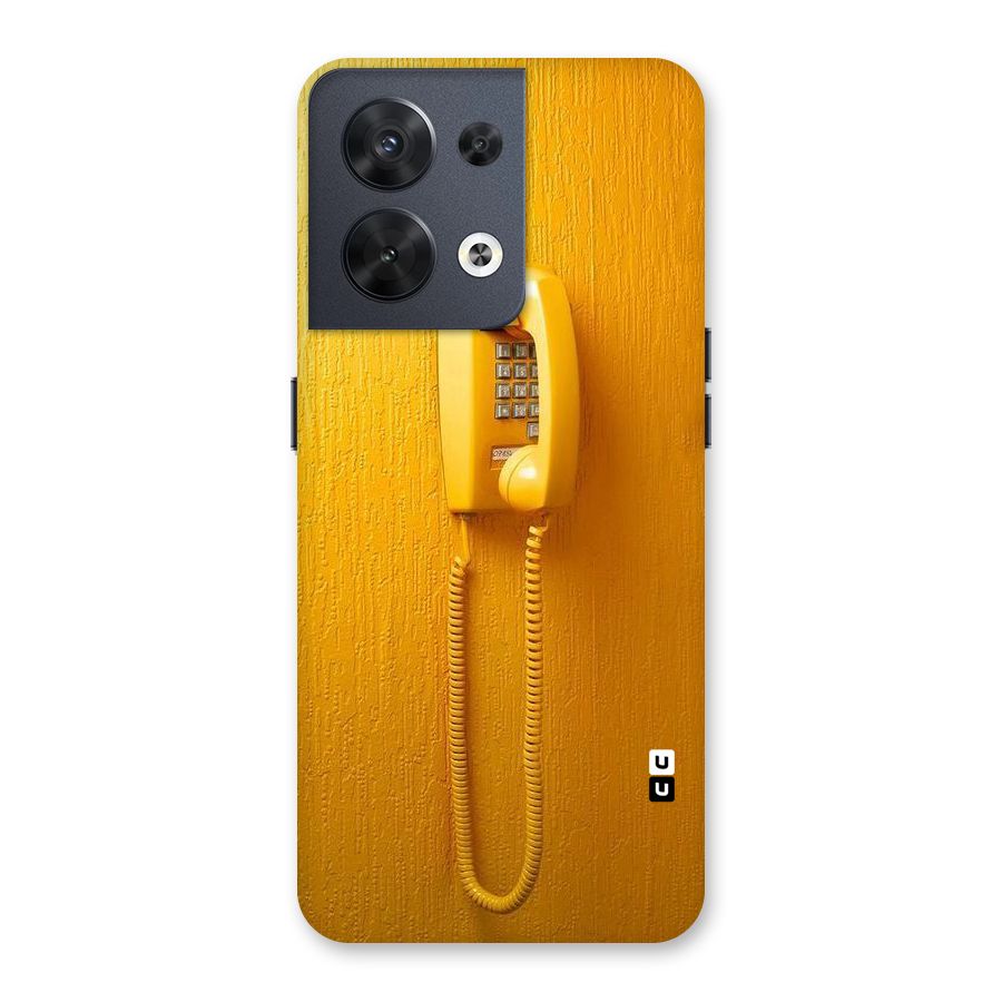 Aesthetic Yellow Telephone Back Case for Oppo Reno8 5G