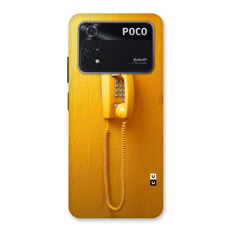 Aesthetic Yellow Telephone Back Case for Poco M4 Pro 4G
