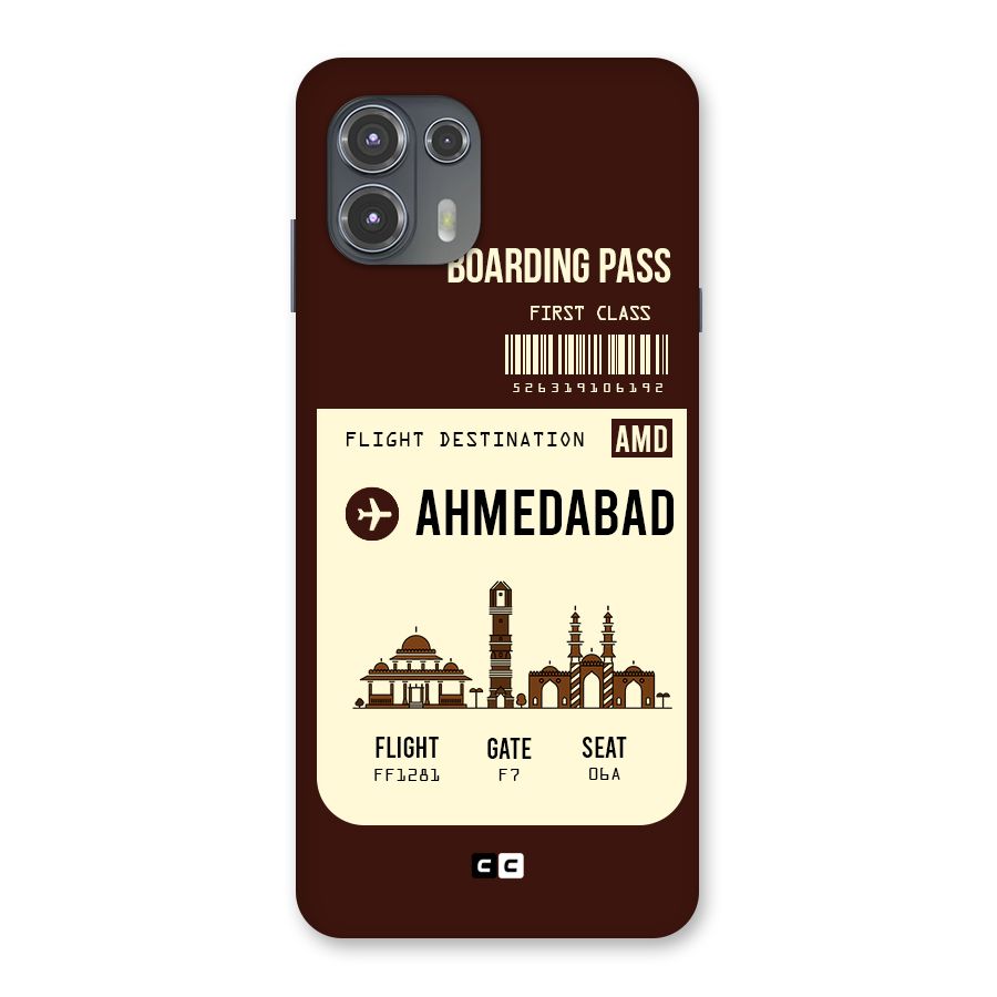 Ahmedabad Boarding Pass Back Case for Motorola Edge 20 Fusion
