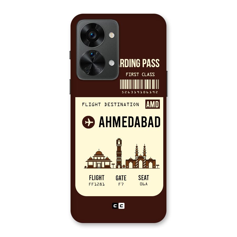 Ahmedabad Boarding Pass Back Case for OnePlus Nord 2T