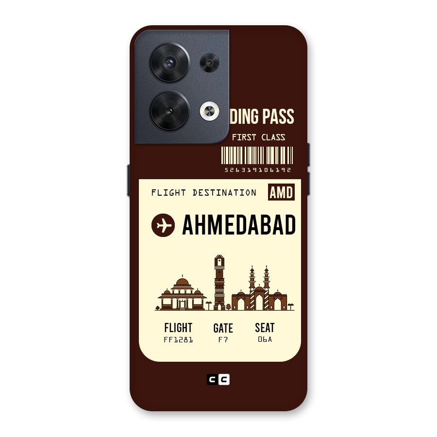 Ahmedabad Boarding Pass Back Case for Oppo Reno8 5G