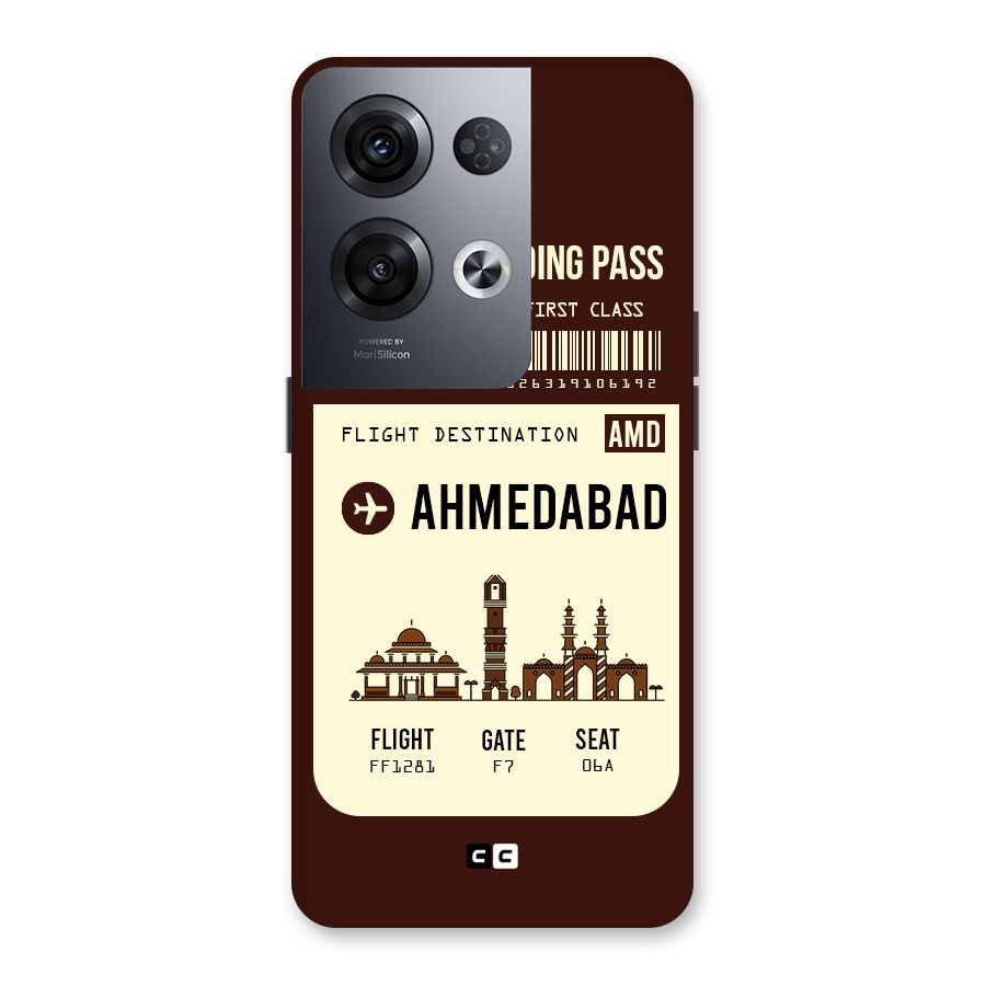 Ahmedabad Boarding Pass Back Case for Oppo Reno8 Pro 5G