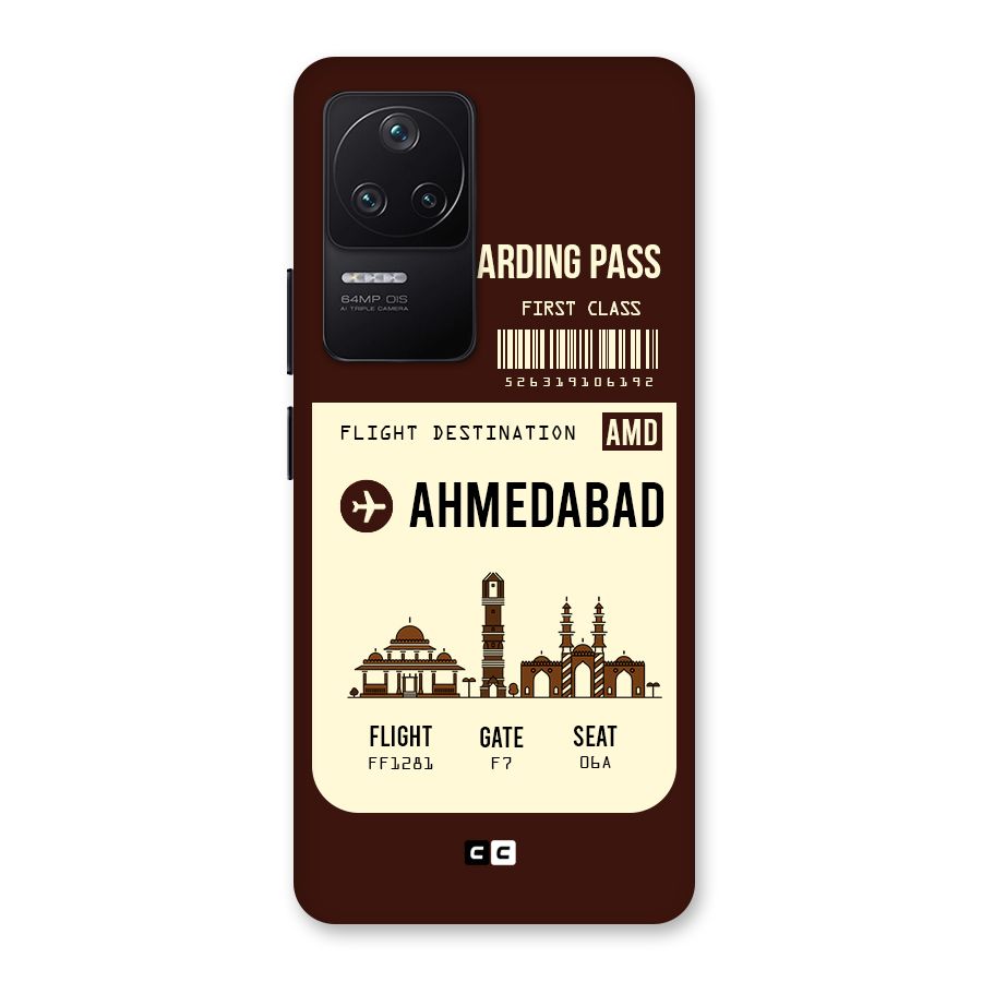 Ahmedabad Boarding Pass Back Case for Poco F4 5G