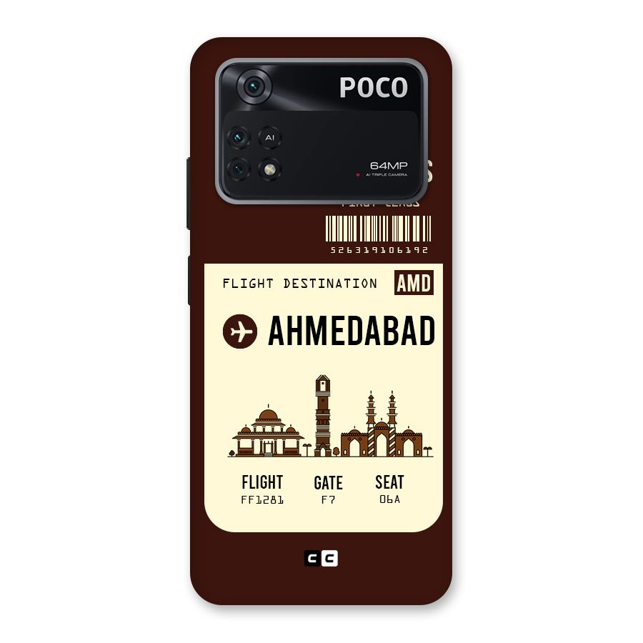 Ahmedabad Boarding Pass Back Case for Poco M4 Pro 4G