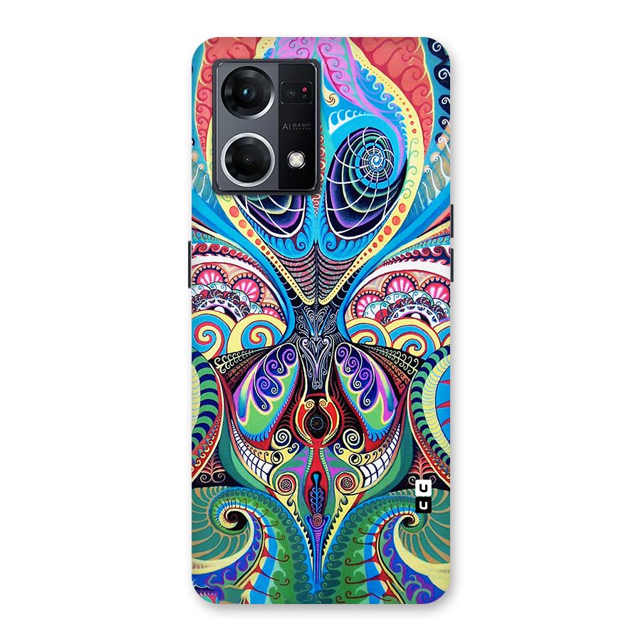 Alien Psychedelic Art Glass Back Case for Oppo F21 Pro 5G