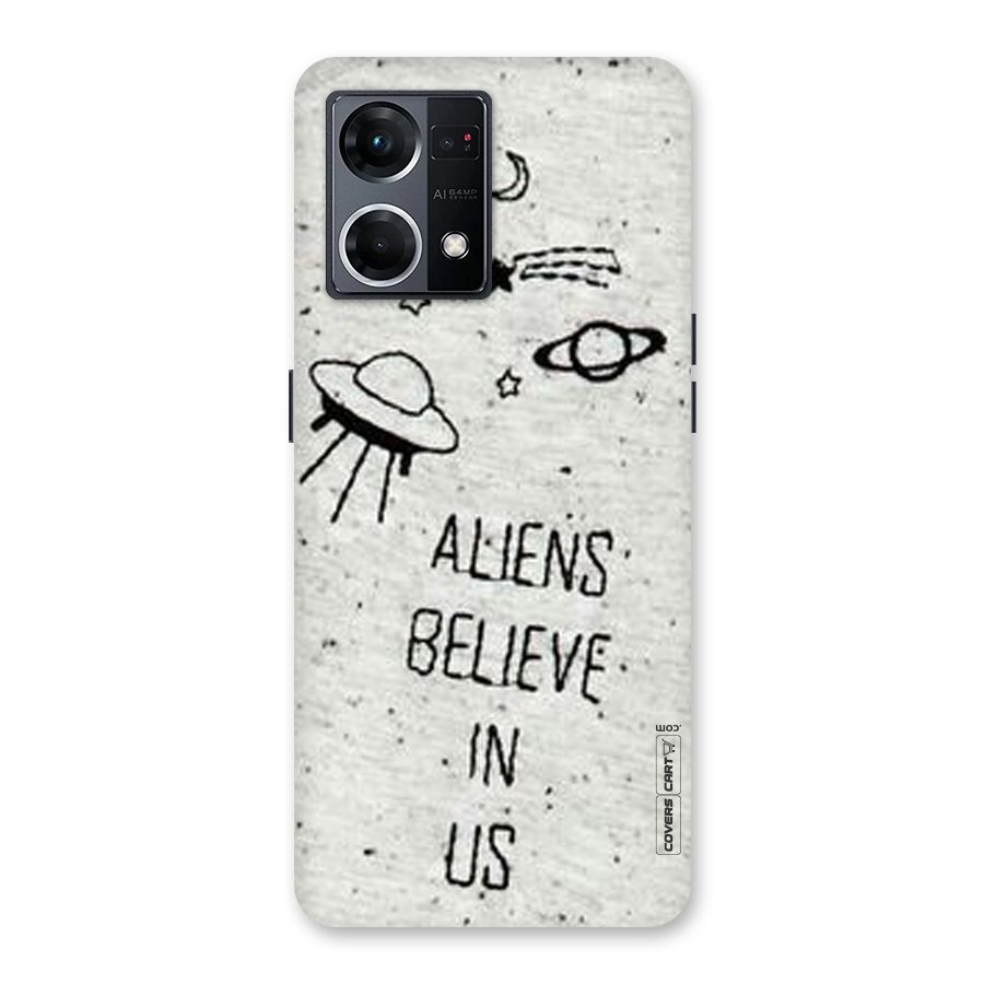 Aliens Believe In Us Glass Back Case for Oppo F21 Pro 5G