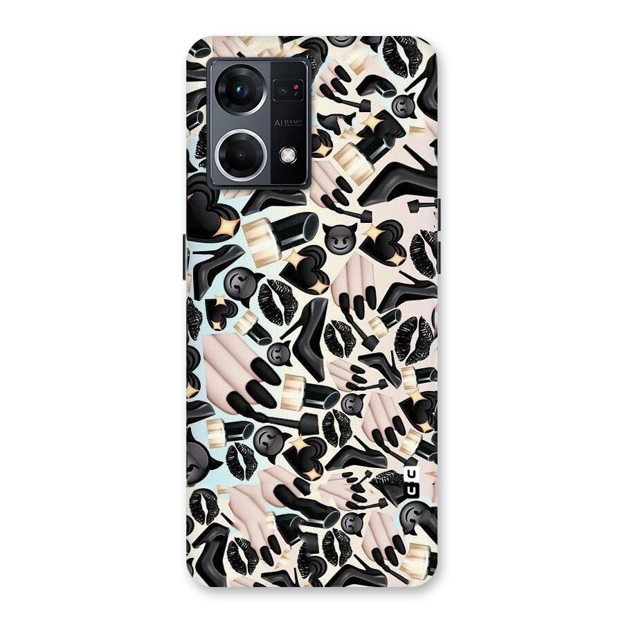 All Black Love Glass Back Case for Oppo F21 Pro 5G