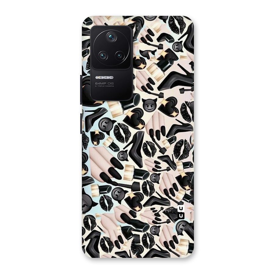 All Black Love Back Case for Poco F4 5G