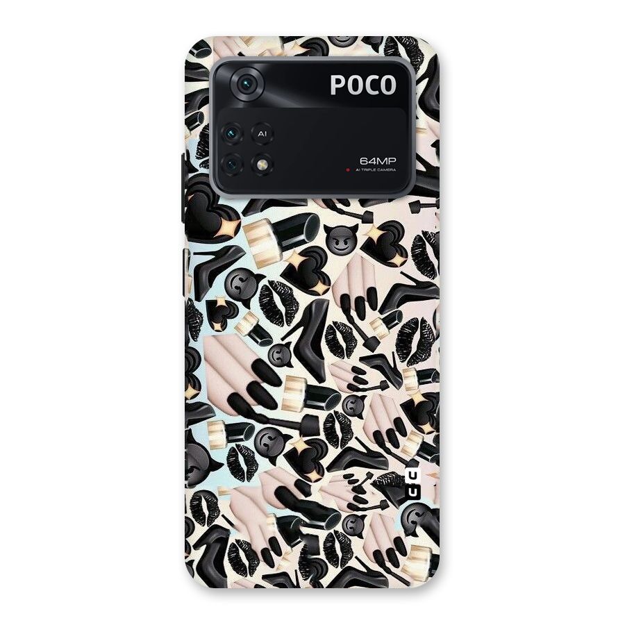 All Black Love Back Case for Poco M4 Pro 4G