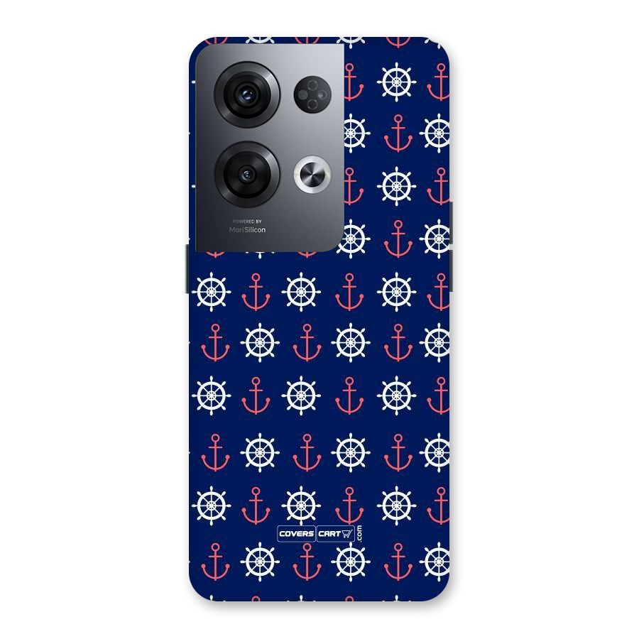 Anchor Pattern Blue Back Case for Oppo Reno8 Pro 5G