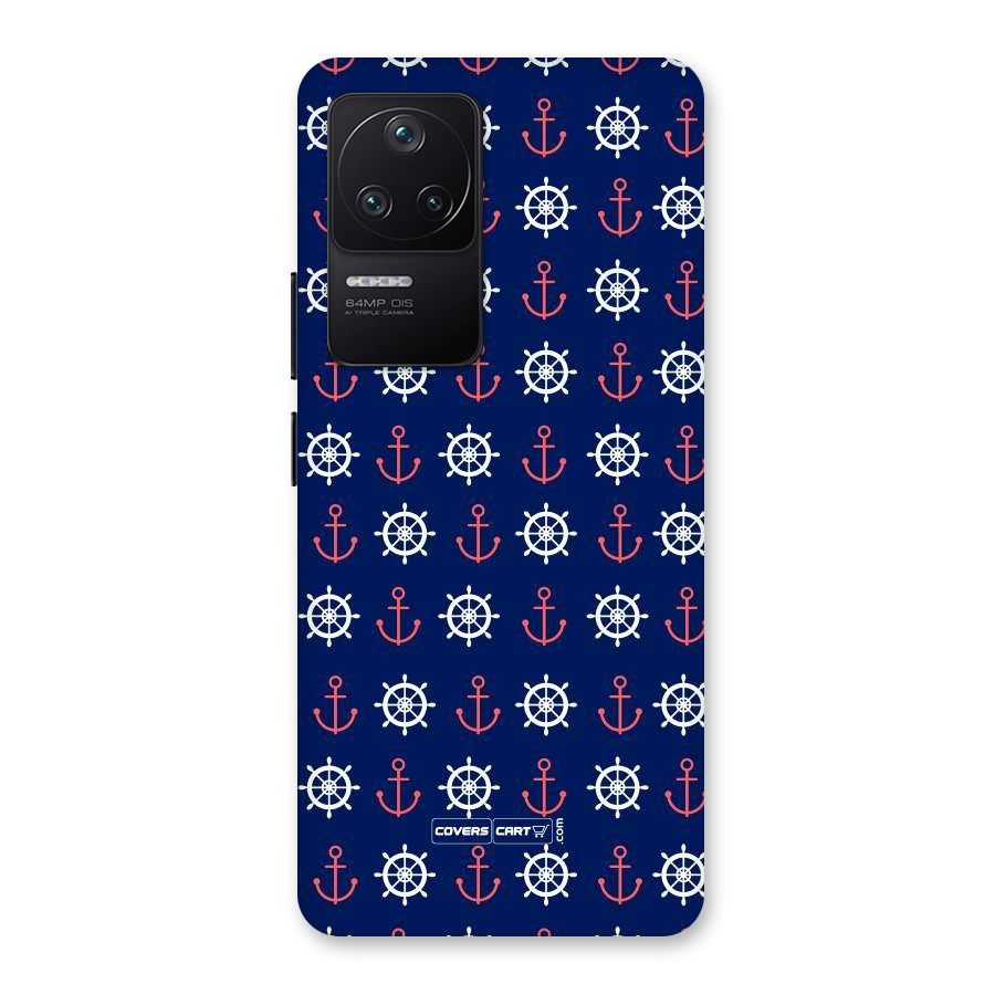 Anchor Pattern Blue Back Case for Poco F4 5G