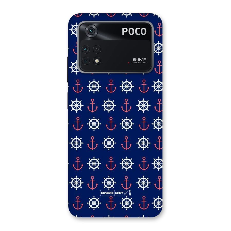 Anchor Pattern Blue Back Case for Poco M4 Pro 4G