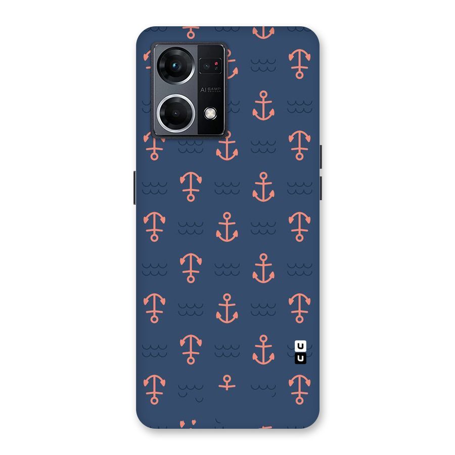Anchor Sea Blue Glass Back Case for Oppo F21 Pro 5G