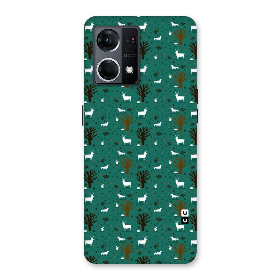 Animal Grass Pattern Glass Back Case for Oppo F21 Pro 5G