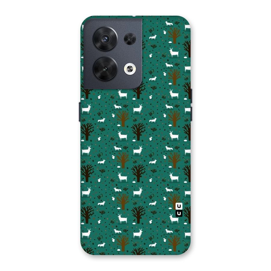Animal Grass Pattern Back Case for Oppo Reno8 5G