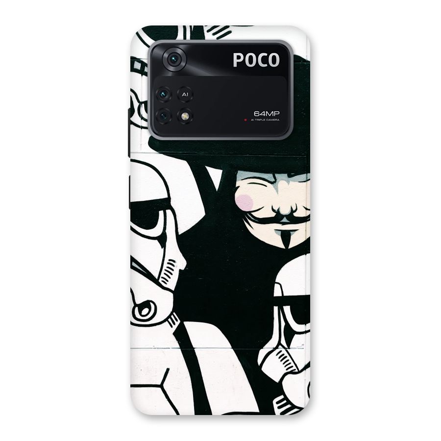 Anonymous Hat Back Case for Poco M4 Pro 4G