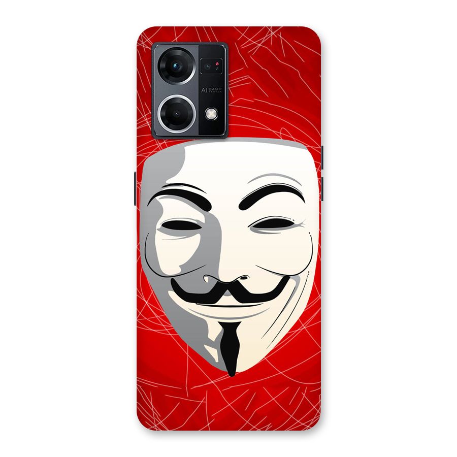 Anonymous Mask Abstract  Glass Back Case for Oppo F21 Pro 5G