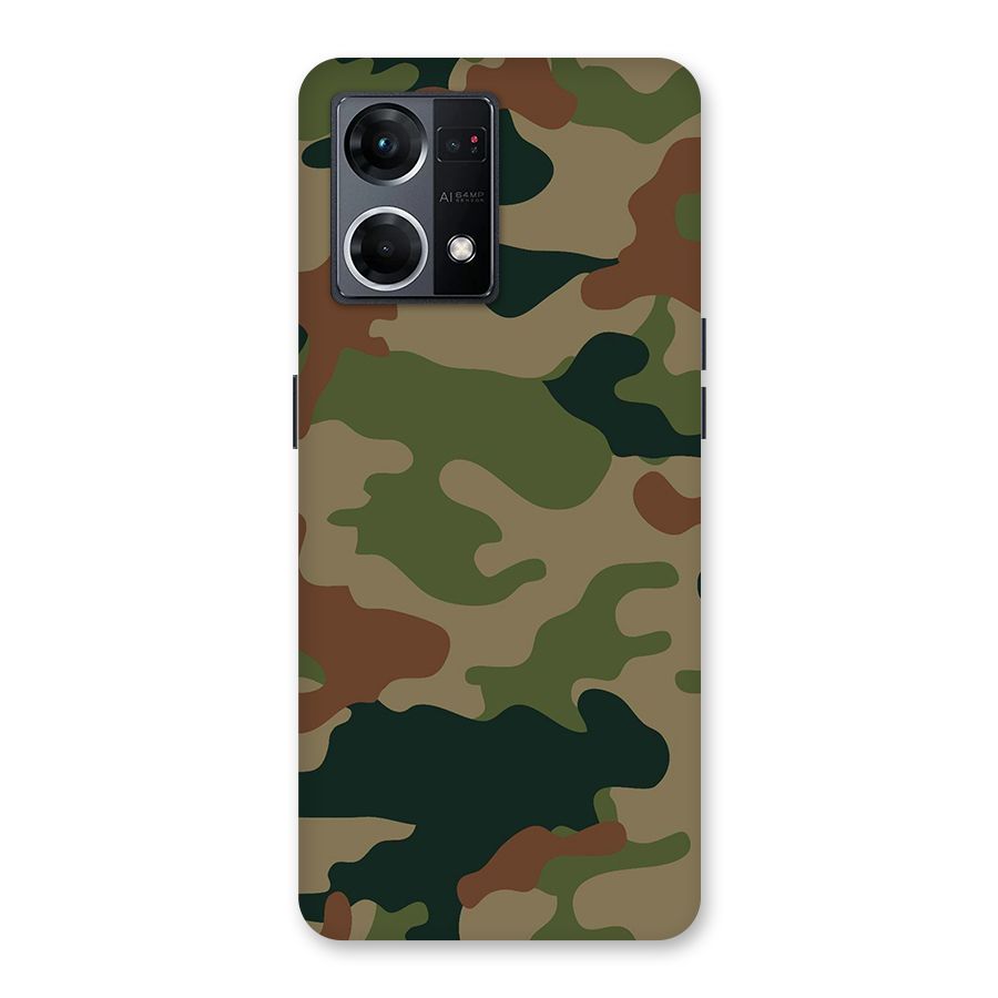 Army Camouflage Glass Back Case for Oppo F21 Pro 5G