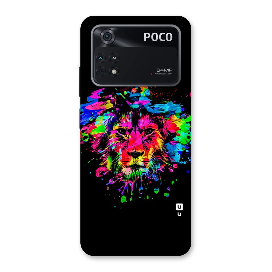 Artistic Lion Art Splash Back Case for Poco M4 Pro 4G