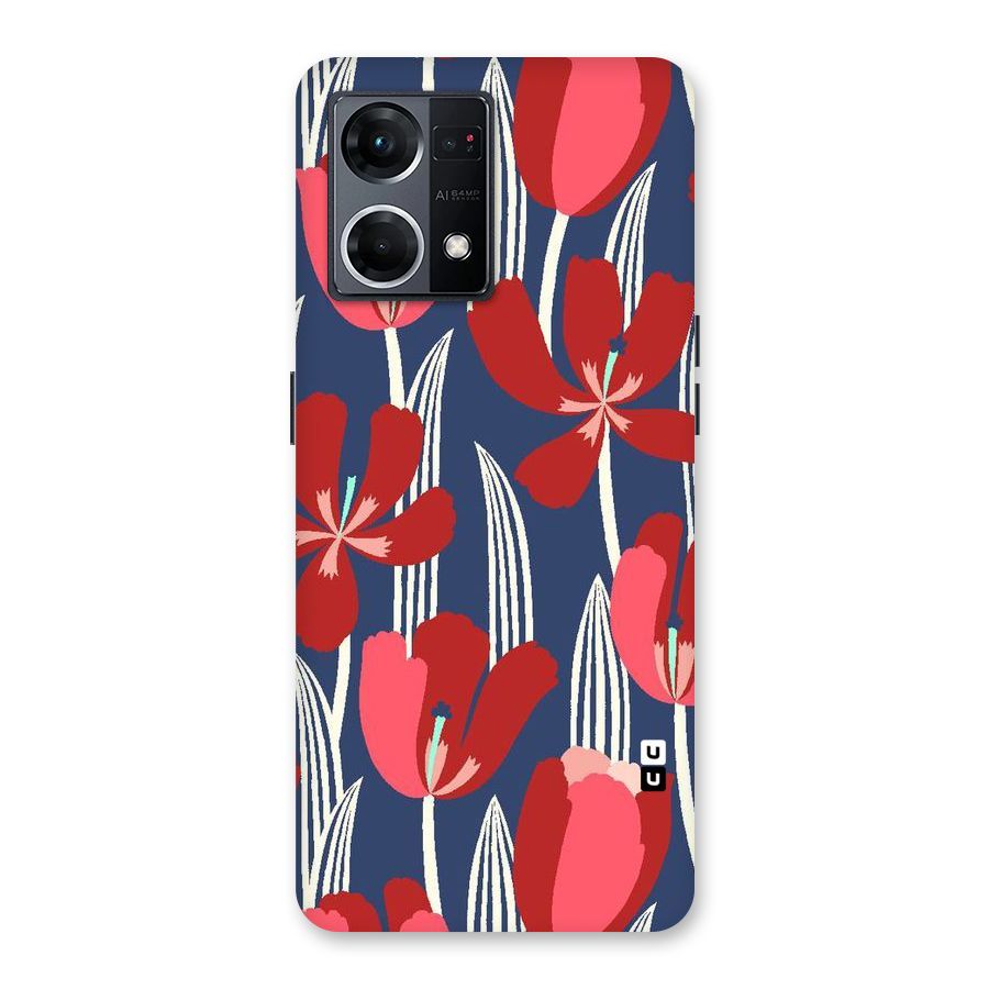 Artistic Tulips Glass Back Case for Oppo F21 Pro 5G