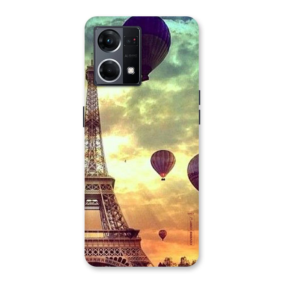 Artsy Hot Balloon And Tower Glass Back Case for Oppo F21 Pro 5G