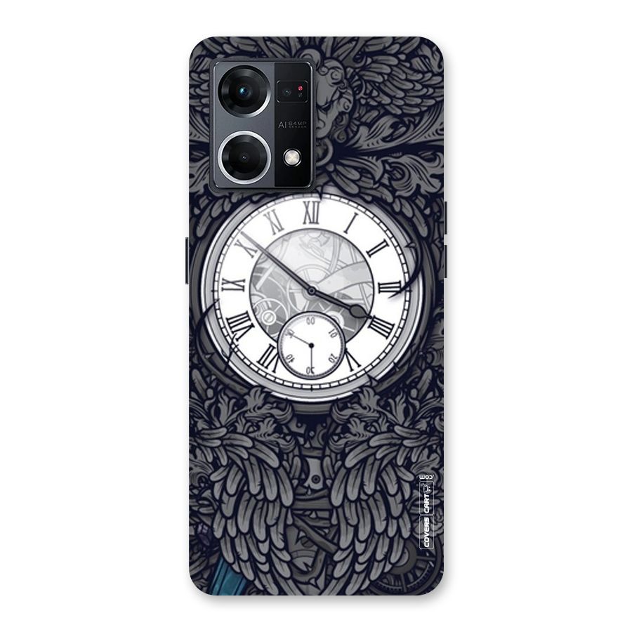 Artsy Wall Clock Glass Back Case for Oppo F21 Pro 5G
