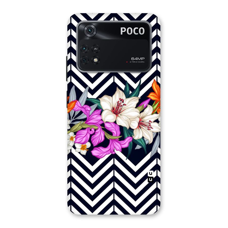 Artsy ZigZag Floral Back Case for Poco M4 Pro 4G