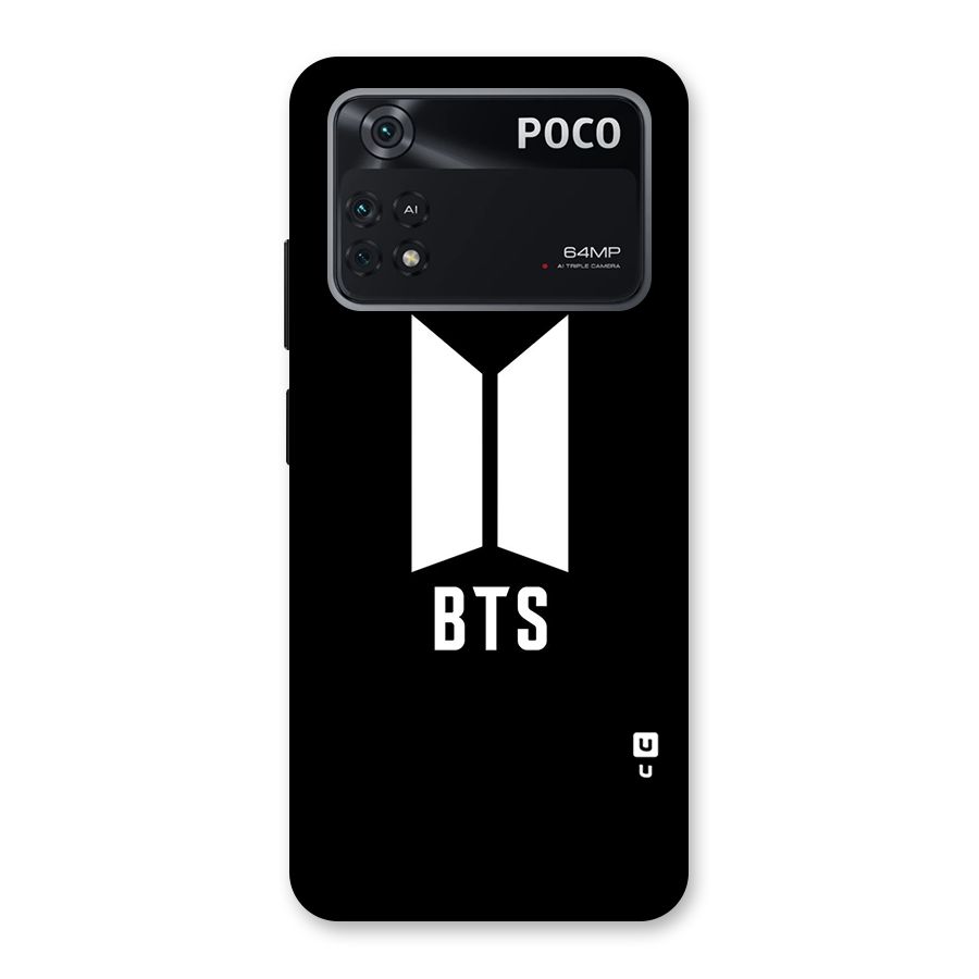BTS Logo Black Back Case for Poco M4 Pro 4G