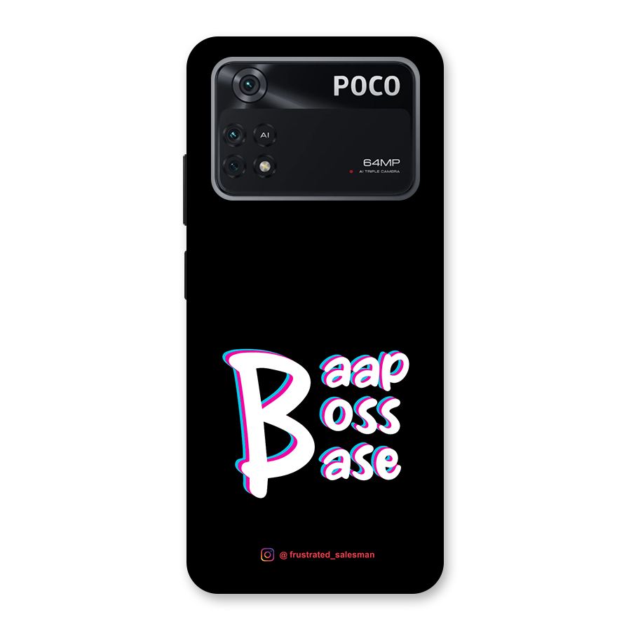 Baap Boss Base Black Back Case for Poco M4 Pro 4G