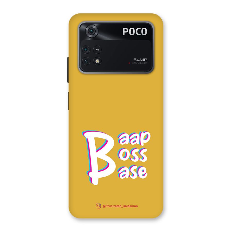 Baap Boss Base Mustard Yellow Back Case for Poco M4 Pro 4G