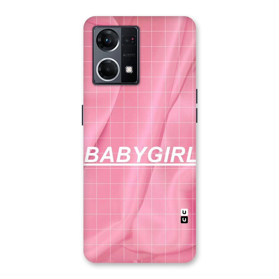 Baby Girl Check Glass Back Case for Oppo F21 Pro 5G