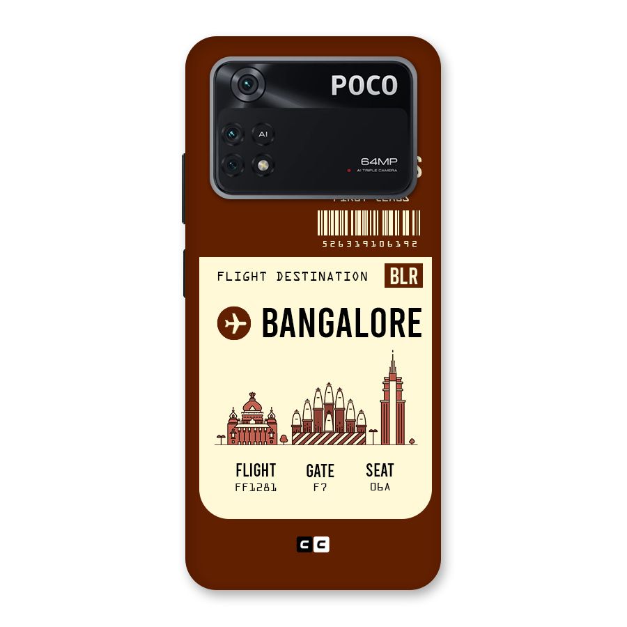 Bangalore Boarding Pass Back Case for Poco M4 Pro 4G