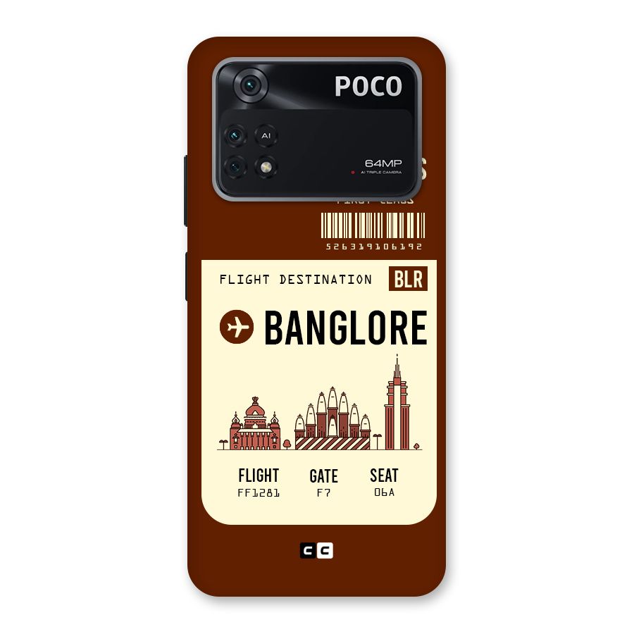 Banglore Boarding Pass Back Case for Poco M4 Pro 4G
