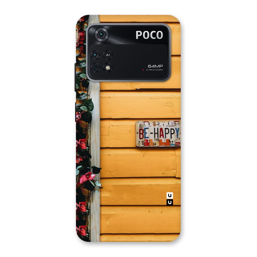 Be Happy Yellow Wall Back Case for Poco M4 Pro 4G