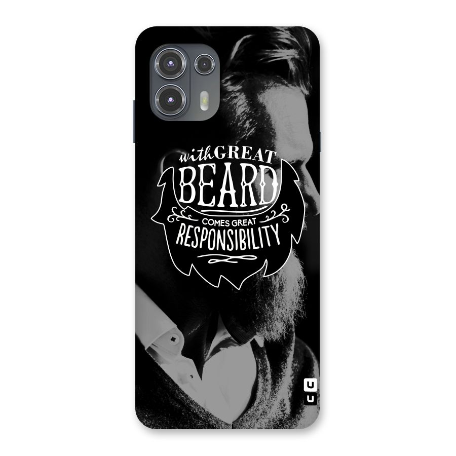 Beard Responsibility Quote Back Case for Motorola Edge 20 Fusion