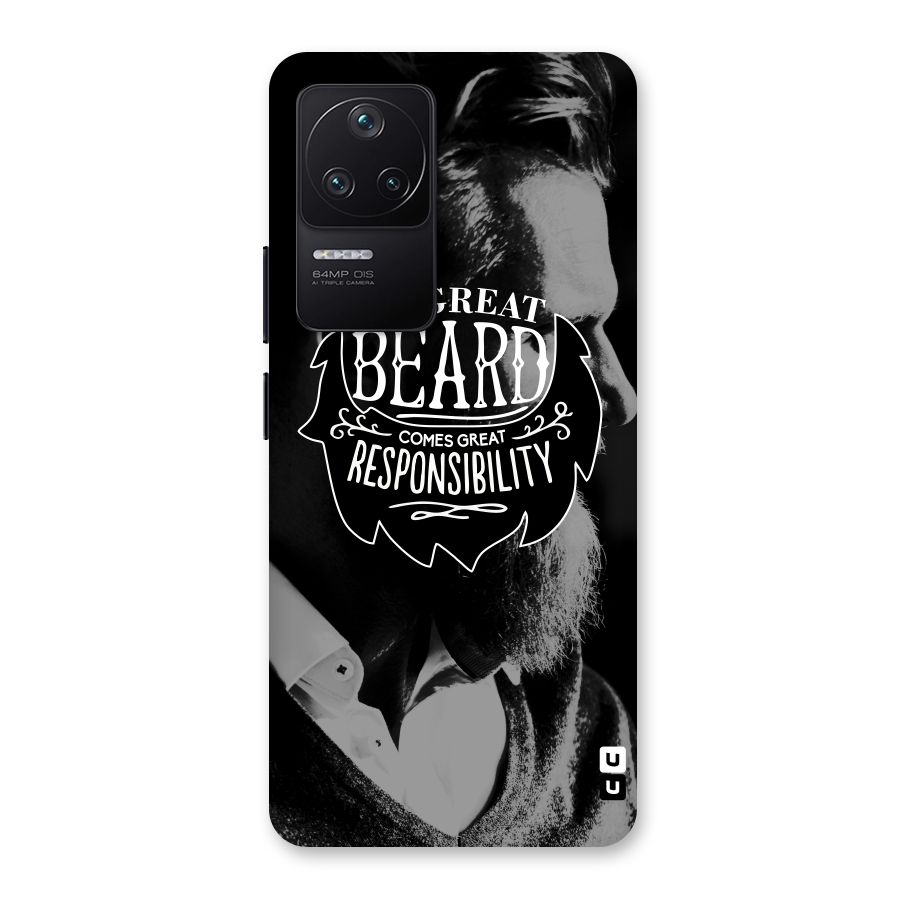 Beard Responsibility Quote Back Case for Poco F4 5G