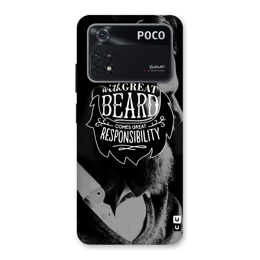 Beard Responsibility Quote Back Case for Poco M4 Pro 4G