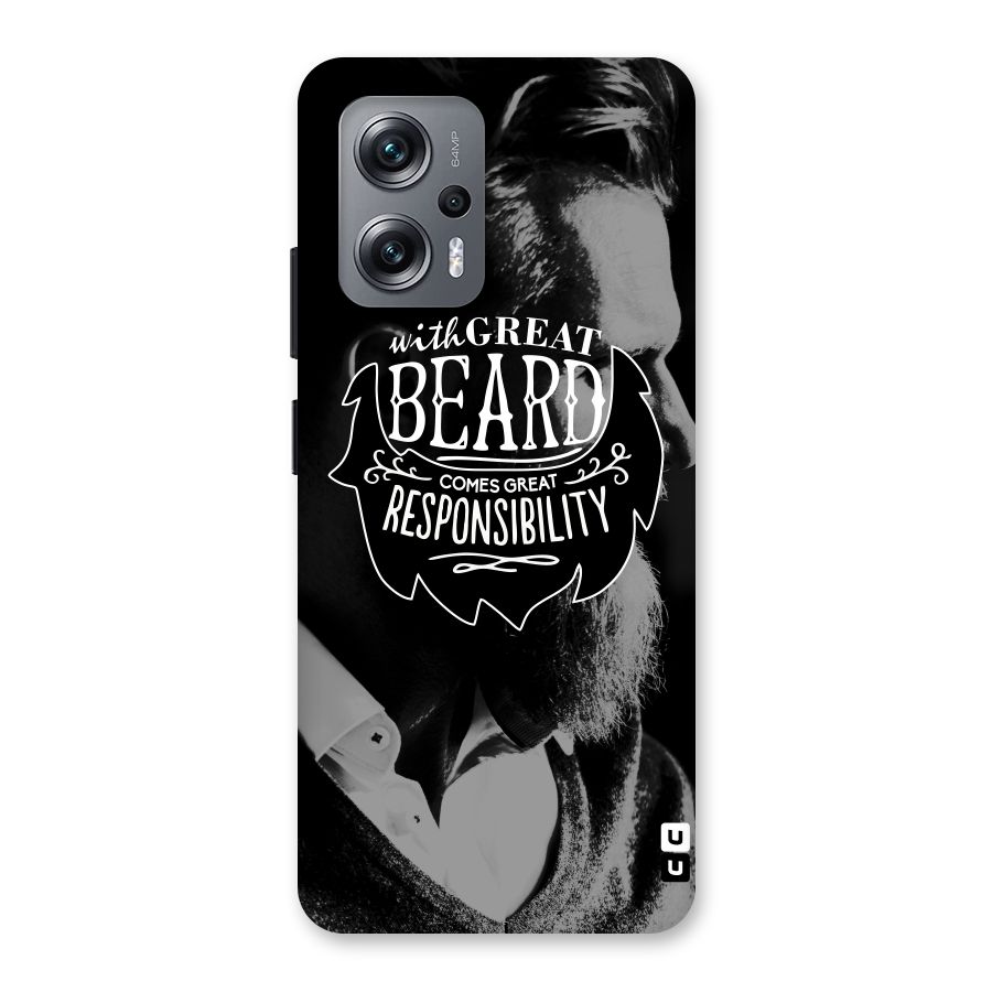 Beard Responsibility Quote Back Case for Redmi K50i