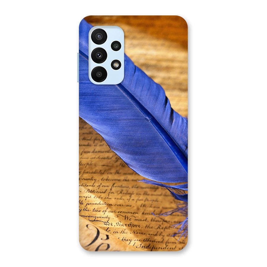 Beautiful Blue Feather Back Case for Galaxy A23