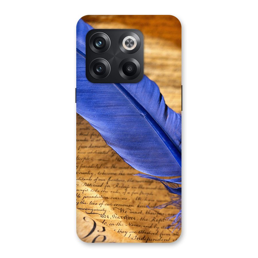 Beautiful Blue Feather Back Case for OnePlus 10T