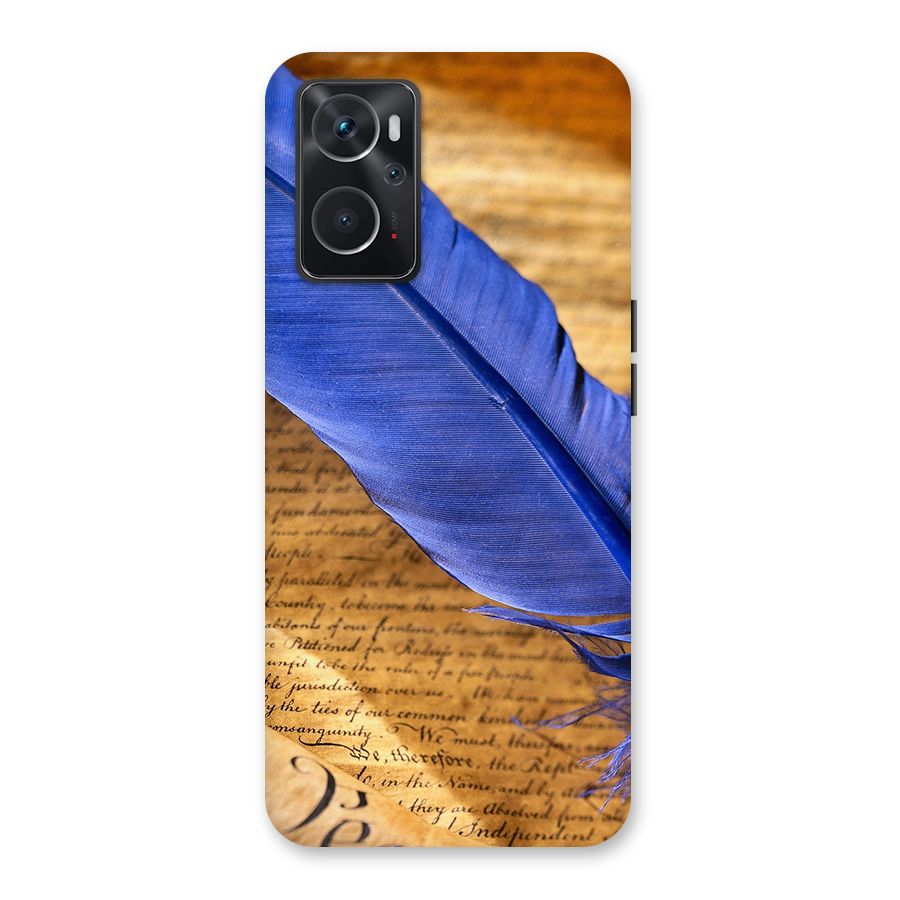 Beautiful Blue Feather Back Case for Oppo K10 4G