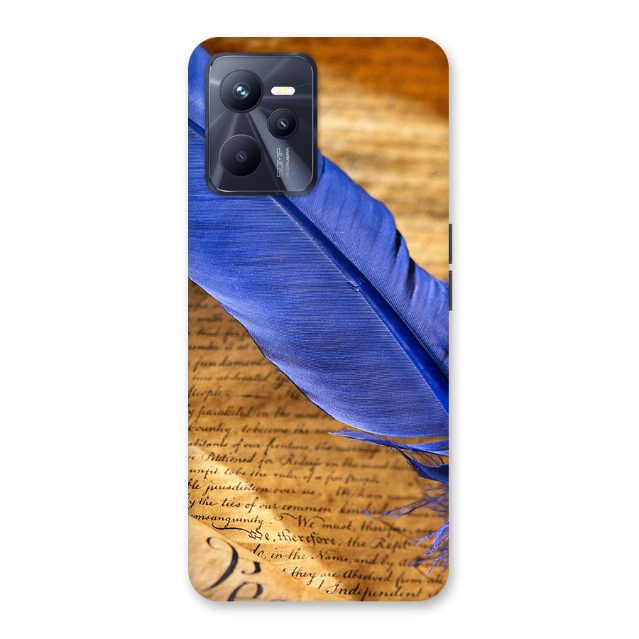 Beautiful Blue Feather Back Case for Realme C35
