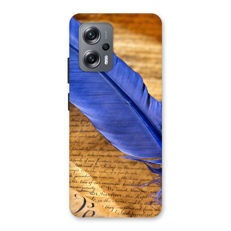 Beautiful Blue Feather Back Case for Redmi K50i