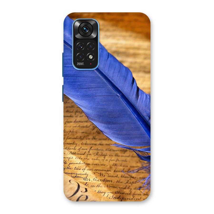 Beautiful Blue Feather Back Case for Redmi Note 11S