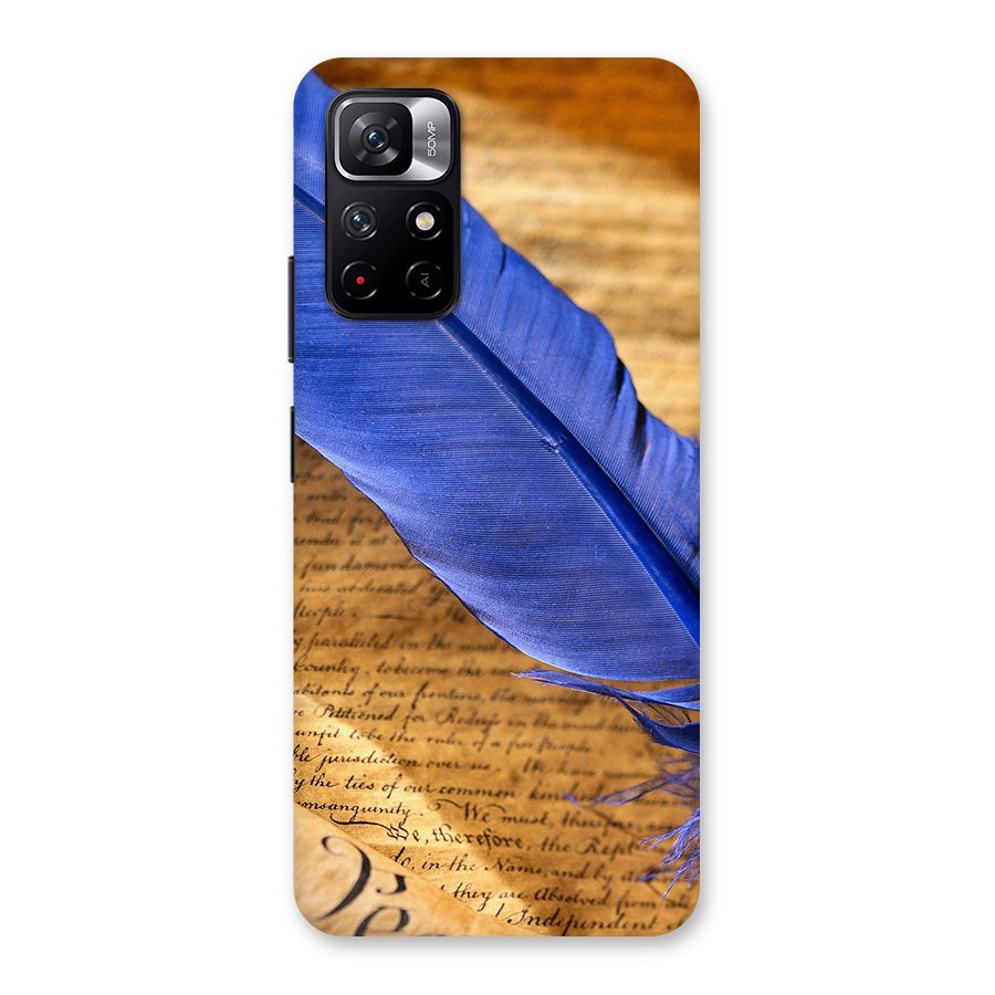 Beautiful Blue Feather Back Case for Redmi Note 11T 5G