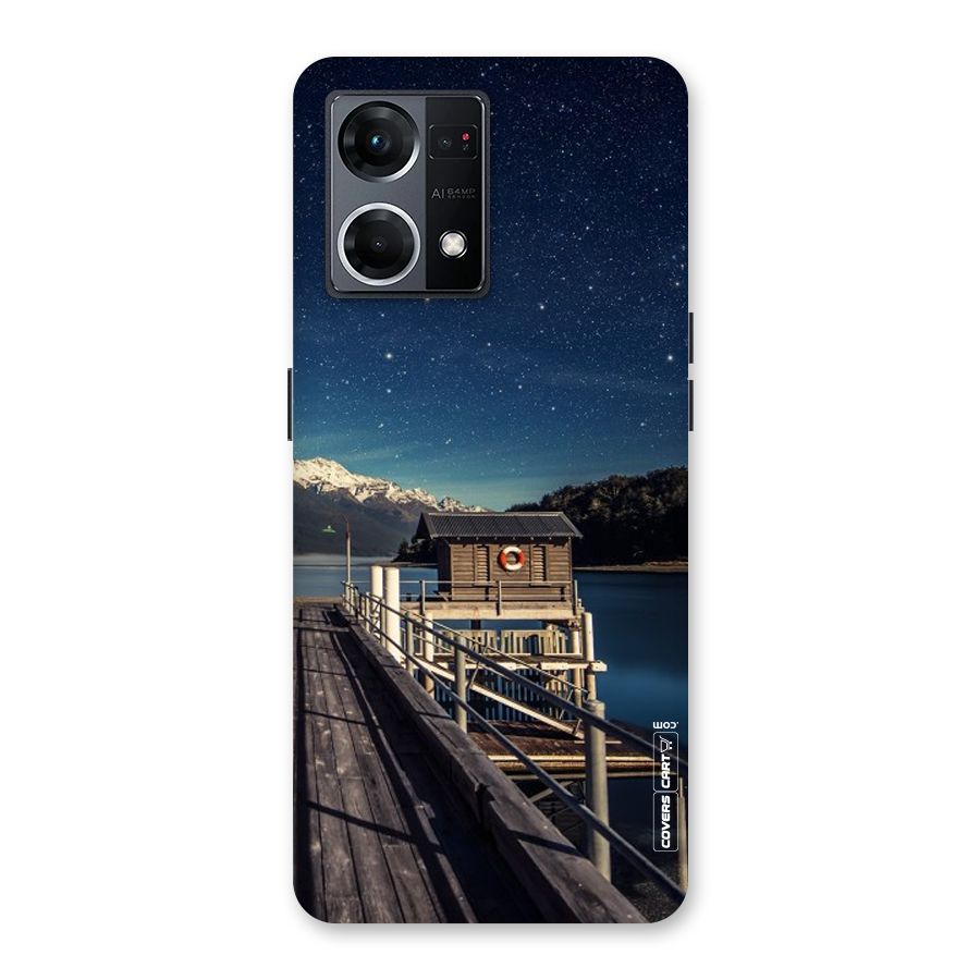 Beautiful Dock Hut Glass Back Case for Oppo F21 Pro 5G