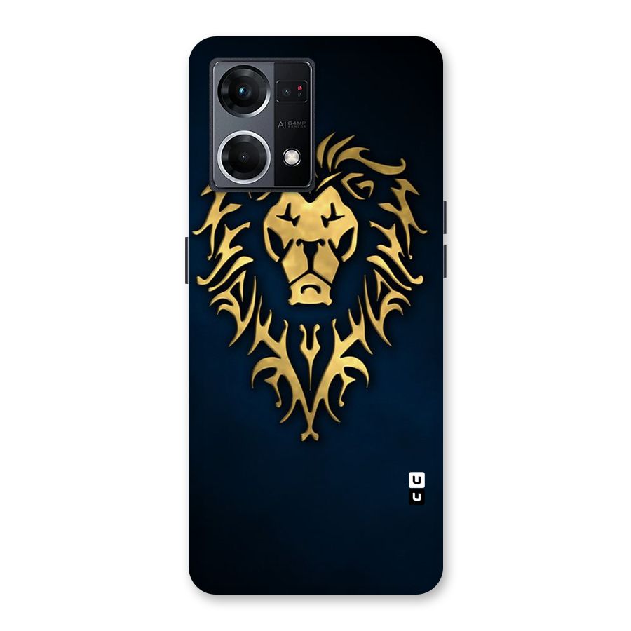 Beautiful Golden Lion Design Glass Back Case for Oppo F21 Pro 5G